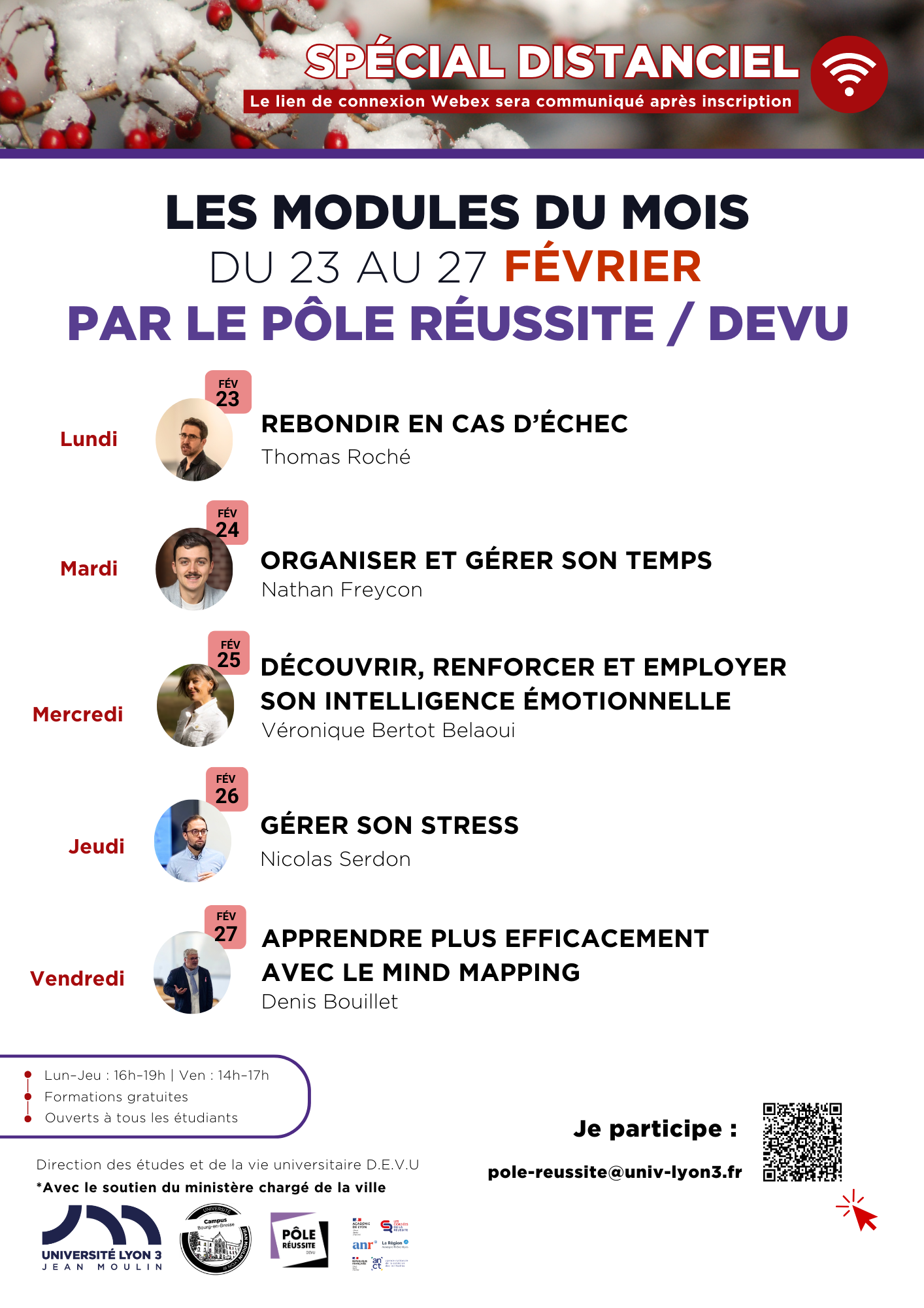 Les modules du mois de février