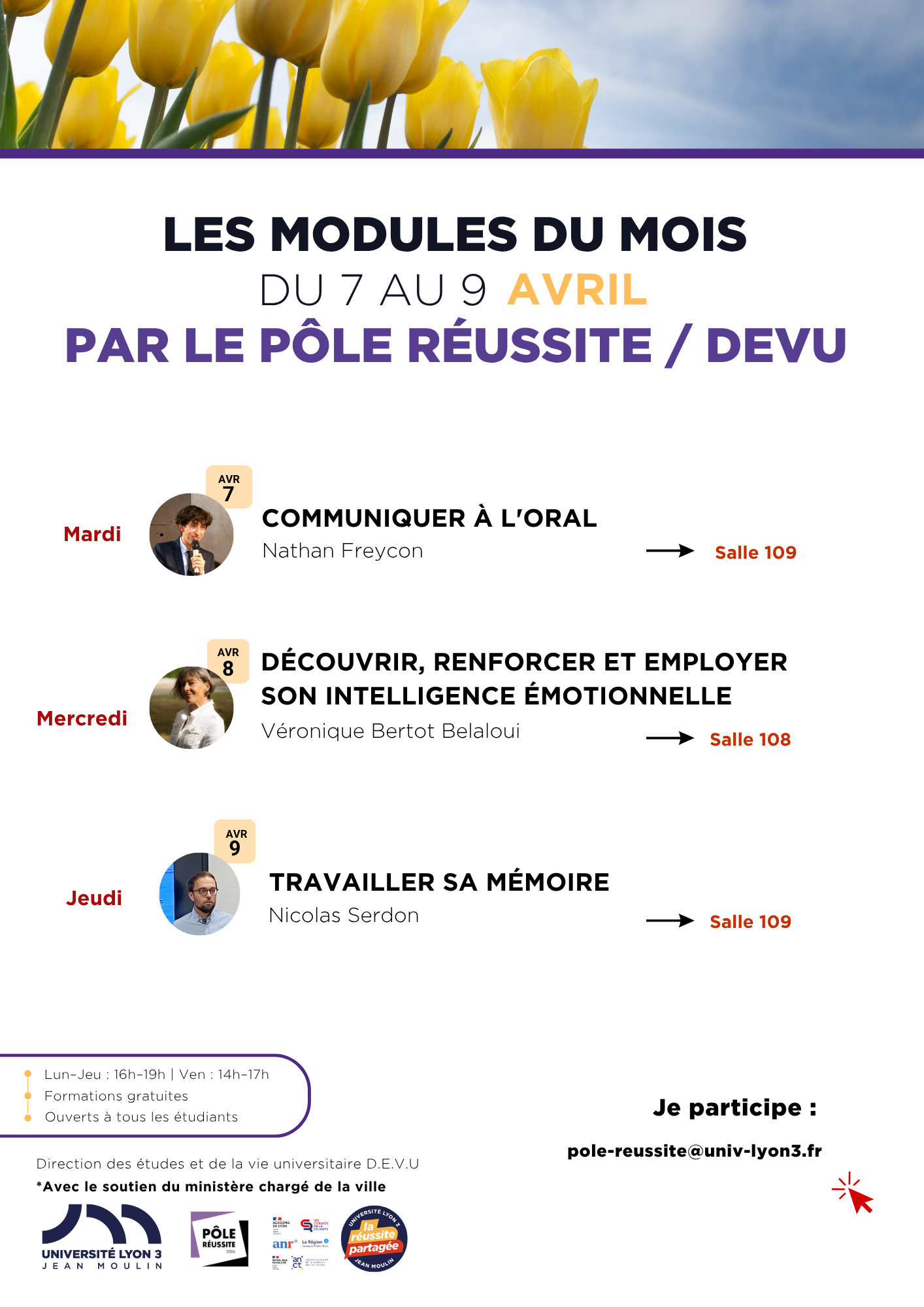 Modules du mois d'avril